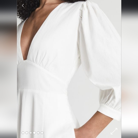 Christie Puff Sleeve Plunge Midi Dress Size 10 - Picture 8 of 14